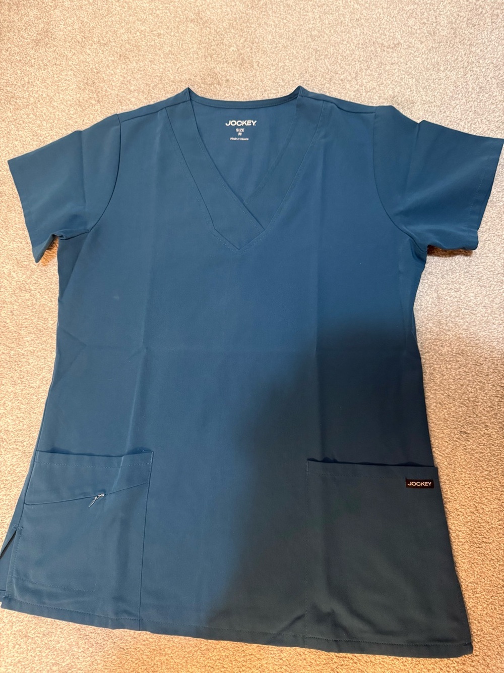 Jockey Women's V-Neck Scrub Top in Teal Blue
